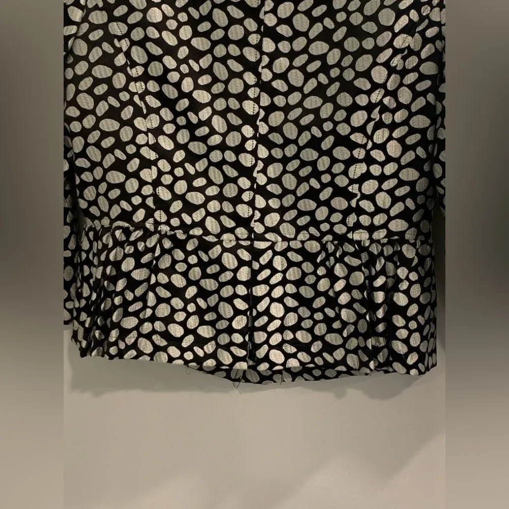 Chic Black Lined Beautiful Patterned Women's Blazer Classic Design - Picture 5 of 11